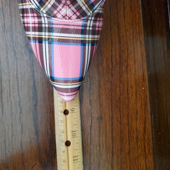 Jessica Simpson High Heel Ankle Boots Pink Plaid Size 6 - Picture 11 of 11